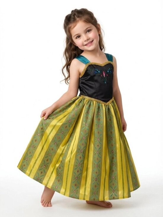 Other - Girls Anna Inspired Black Green Princess Dress Party Costume (Size 7)